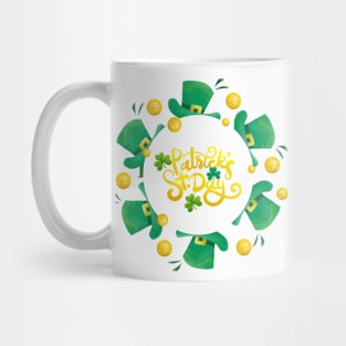 funny hat patrick's day round border Mug